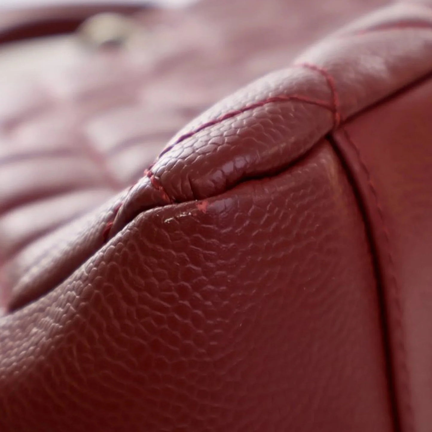 Red Chanel Caviar Grand Shopping Tote
