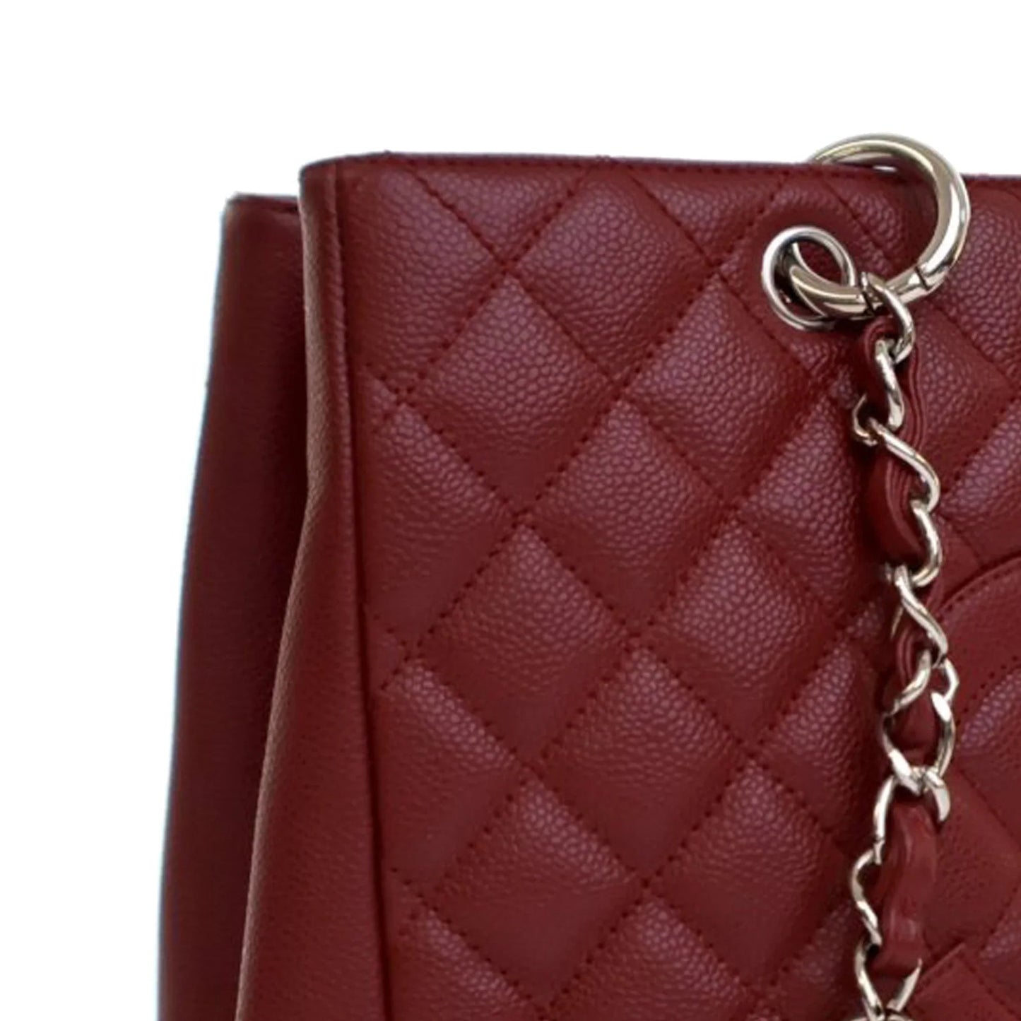 Red Chanel Caviar Grand Shopping Tote