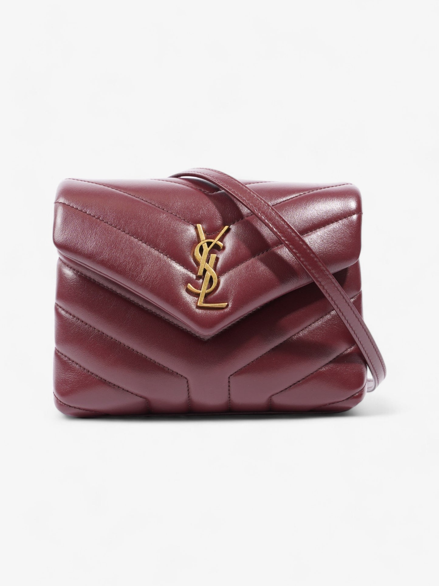 Saint Laurent Toy Lou Lou Burgundy Lambskin Leather