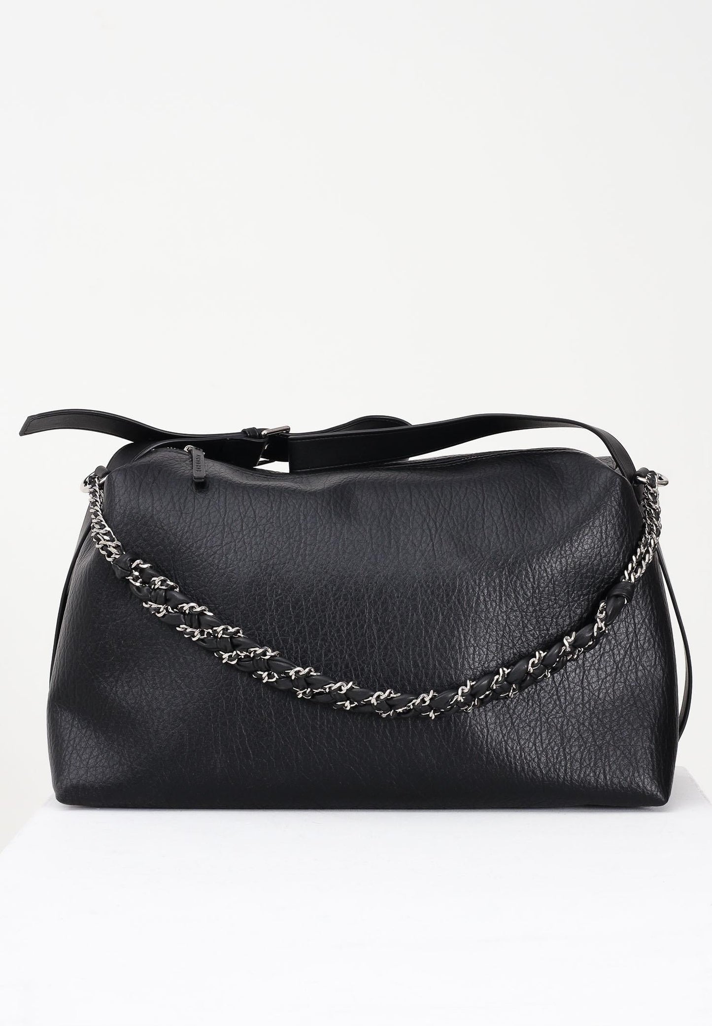 Shopper nera da donna con logo