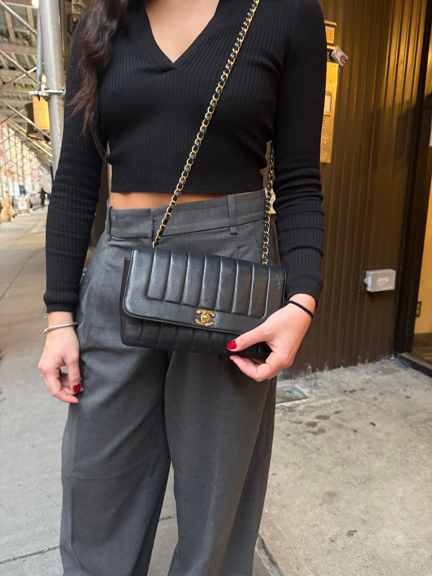 Chanel CC Vertical Quilt Lambskin Flap Bag 2016