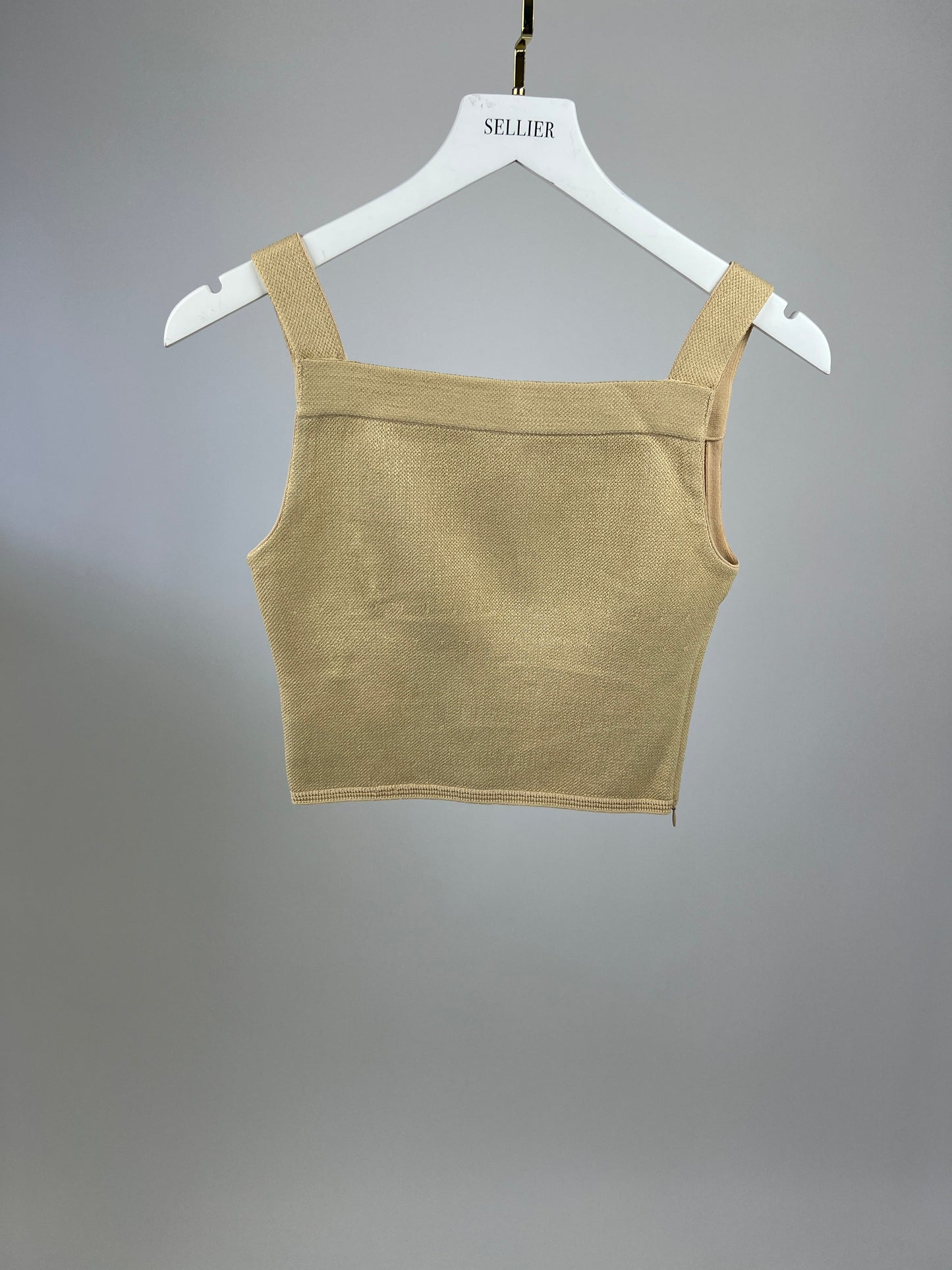 Ala•a Beige Knitted Vest and Shorts Set Size FR 36 (UK 8)