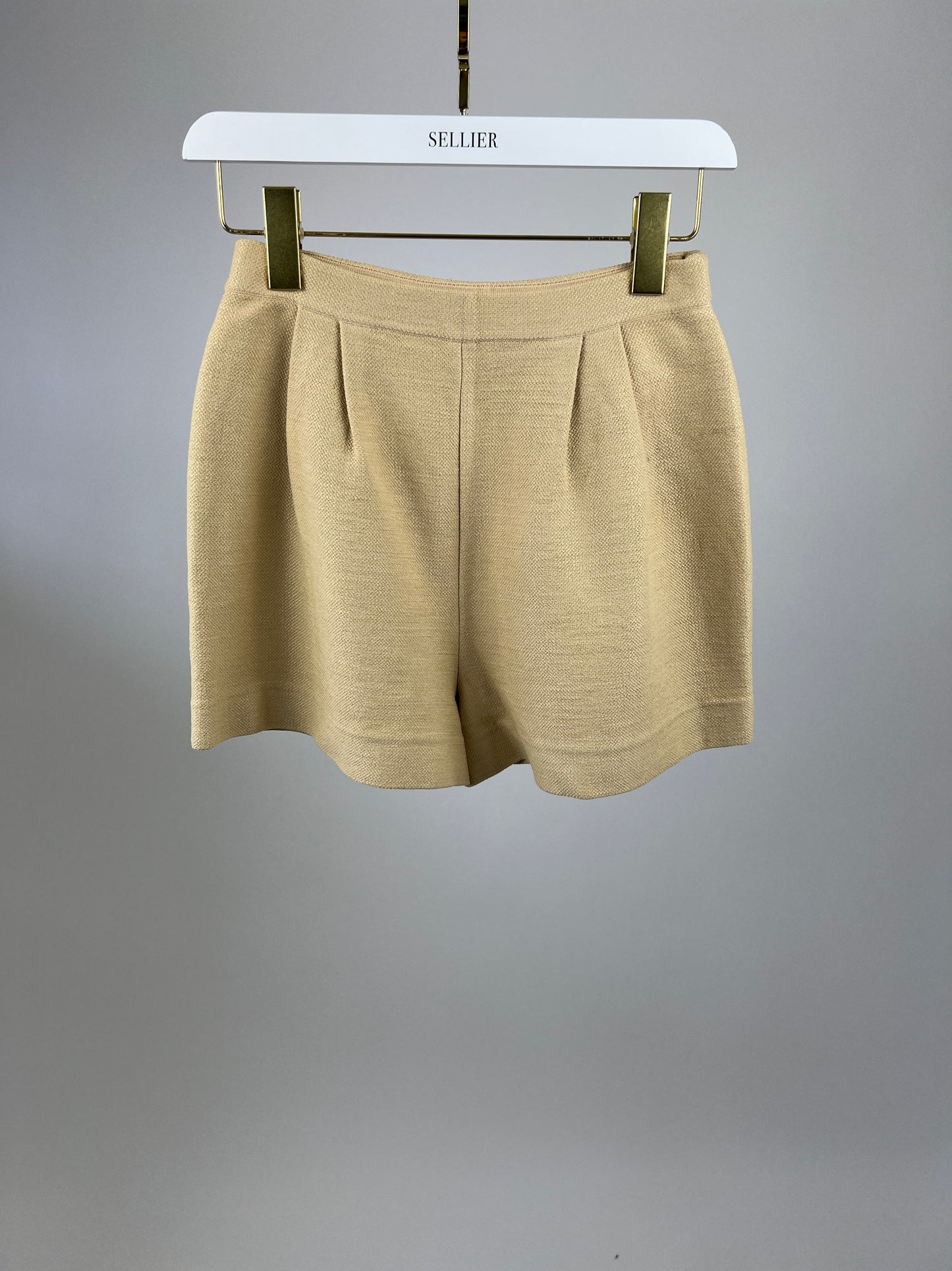 Ala•a Beige Knitted Vest and Shorts Set Size FR 36 (UK 8)