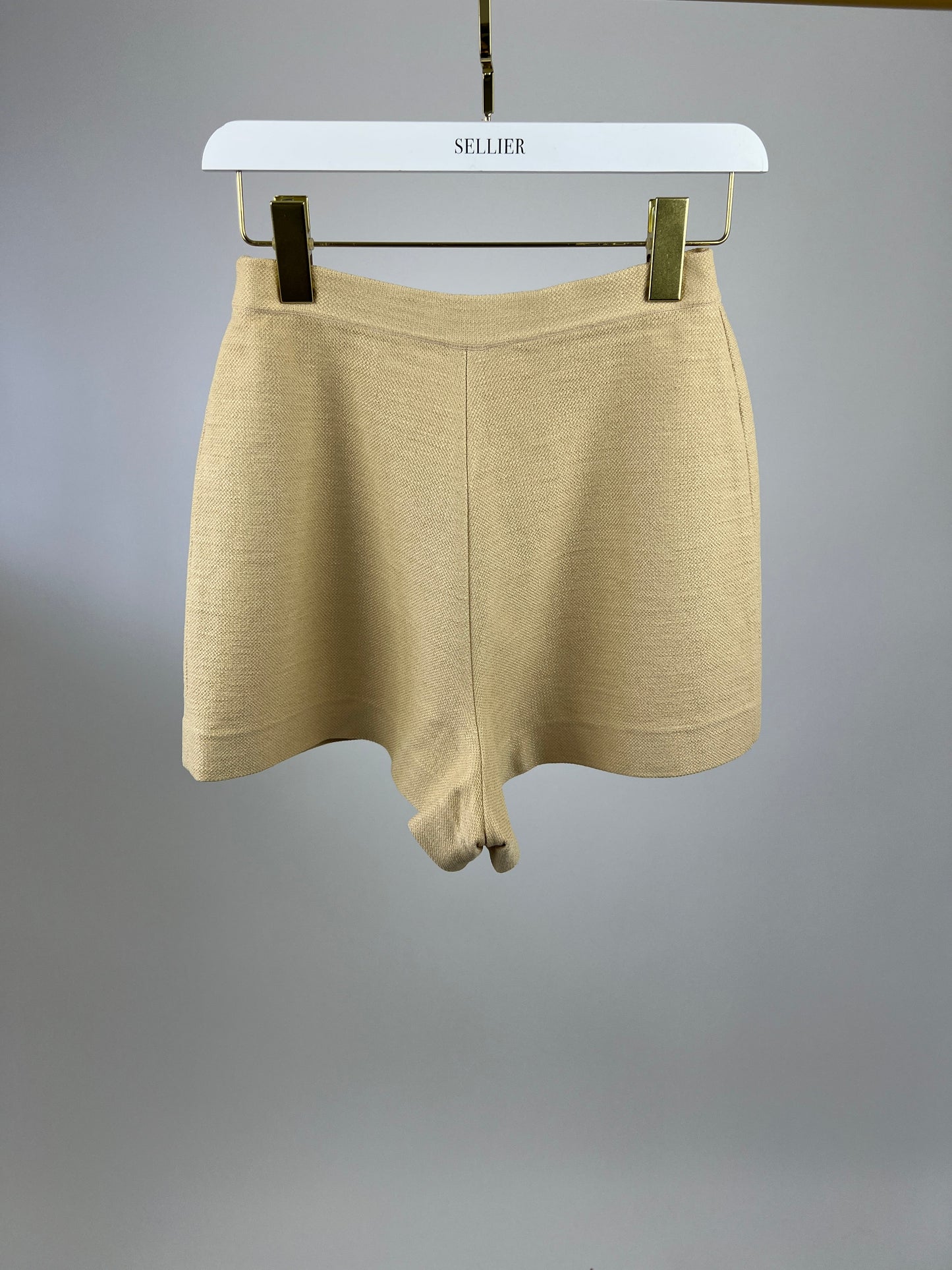 Ala•a Beige Knitted Vest and Shorts Set Size FR 36 (UK 8)