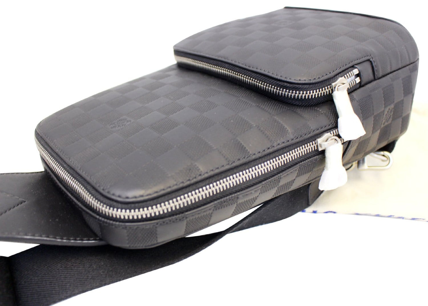 LOUIS VUITTON Onyx Damier Infini Leather Avenue Sling Backpack Bag