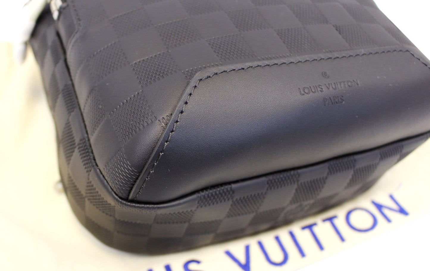 LOUIS VUITTON Onyx Damier Infini Leather Avenue Sling Backpack Bag