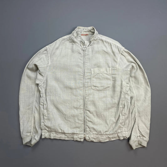 Prada Sport Grey 00s Linen Zip-Through Lightweight Jacket
