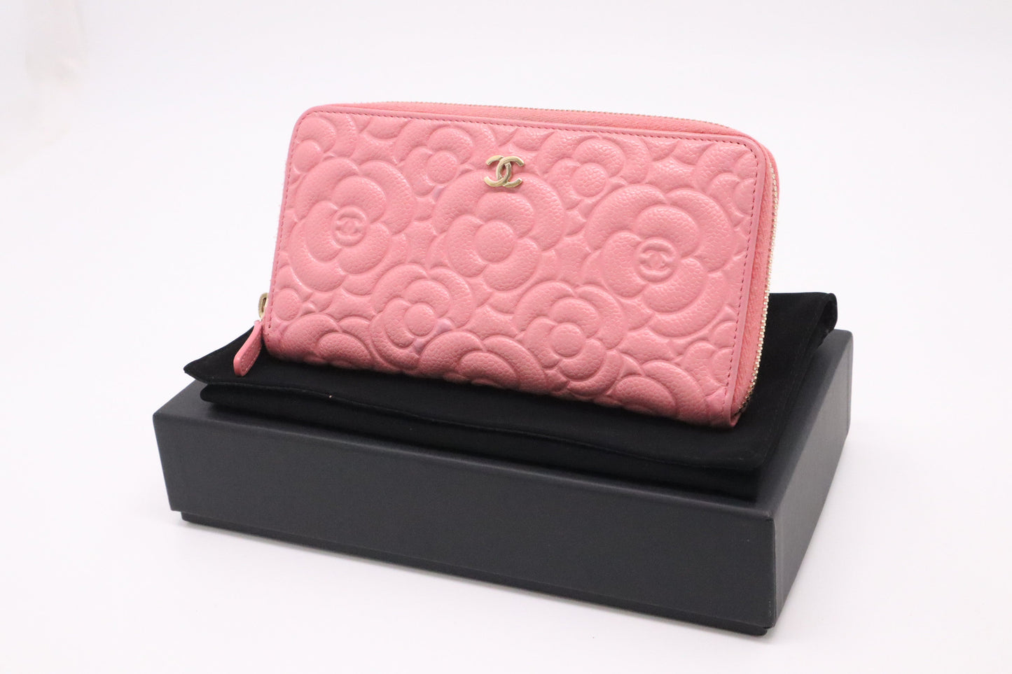 Chanel Long Wallet in Pink Camellia Leather