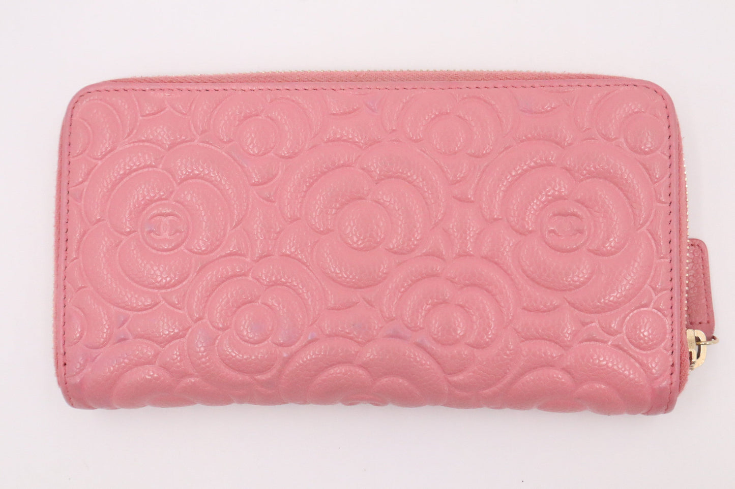 Chanel Long Wallet in Pink Camellia Leather