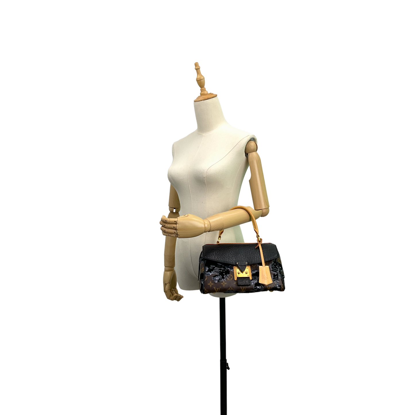 LOUIS VUITTON Carro l Fleur de Jais Monogram Canvas Bag