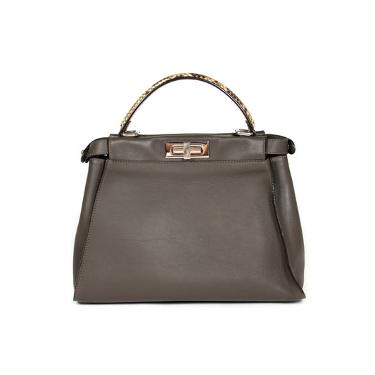 Fendi Python Trim Medium Peekaboo Bag
