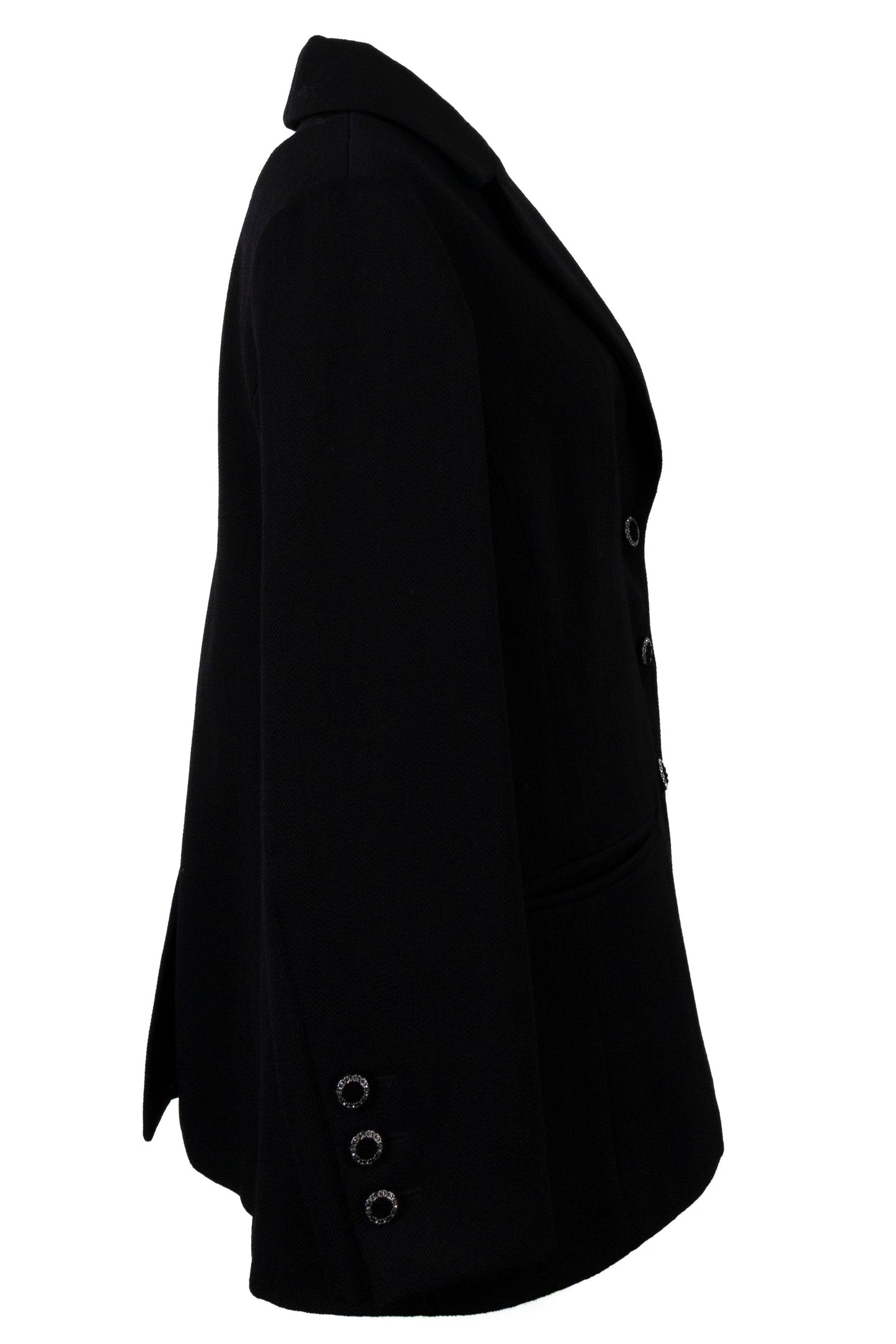 CHANEL 2023 Jacket Black Crystal Buttons