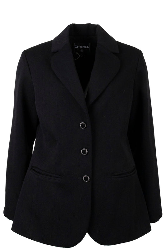 CHANEL 2023 Jacket Black Crystal Buttons