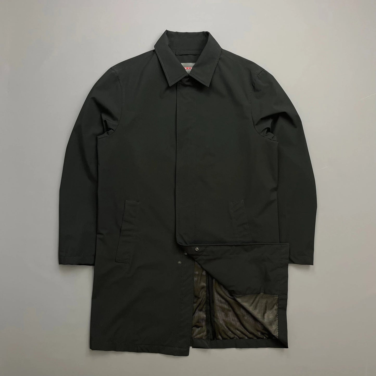 Prada Sport Black 2006 Waterproof Lightweight Trench Coat