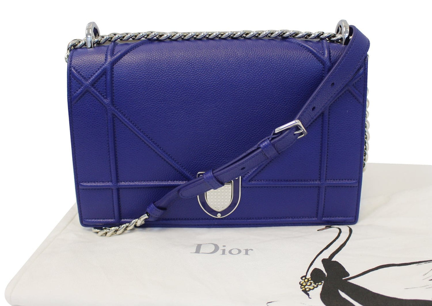 CHRISTIAN DIOR Handbag - Blue  Leather Diorama Bag
