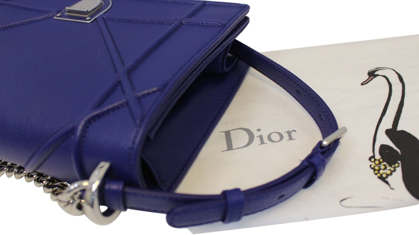 CHRISTIAN DIOR Handbag - Blue  Leather Diorama Bag
