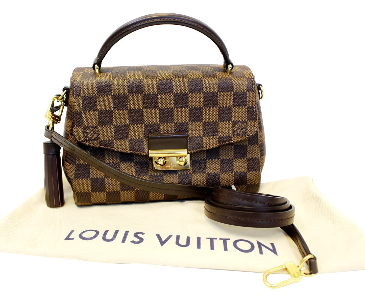 LOUIS VUITTON Damier Ebene Croisette Shoulder Bag