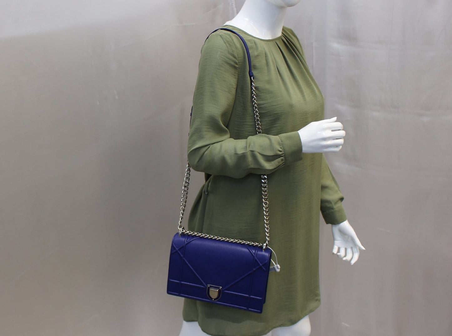 CHRISTIAN DIOR Handbag - Blue  Leather Diorama Bag