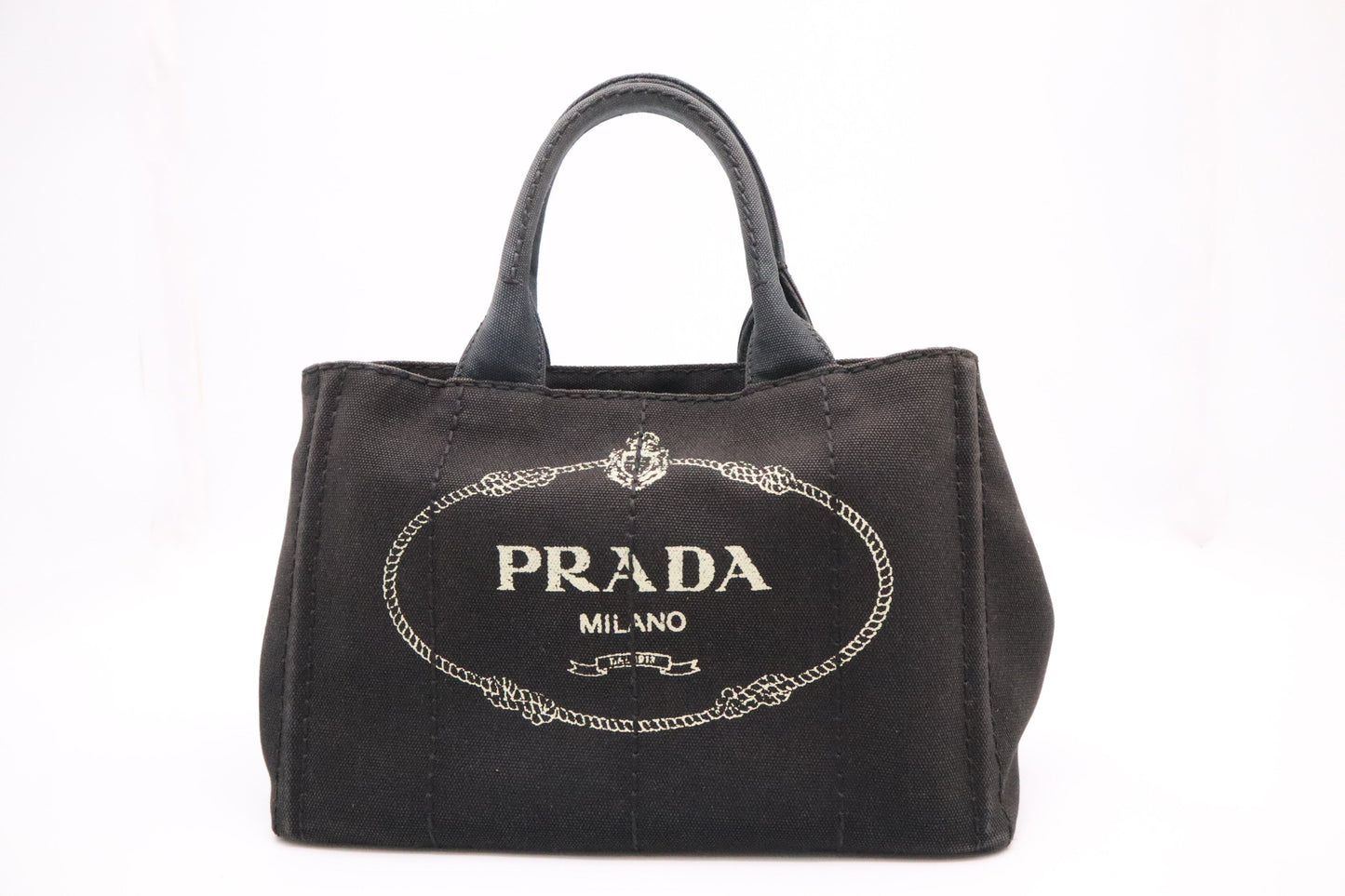 Prada Canapa Small in Black Canvas