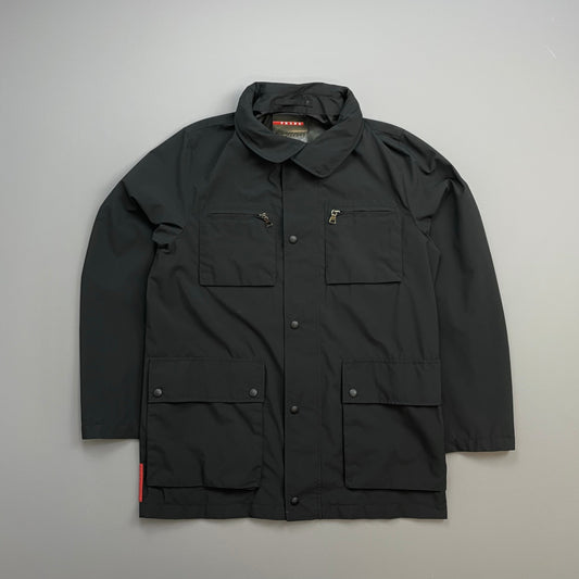 Prada Sport Black 2008 Concealed Hood Field Jacket