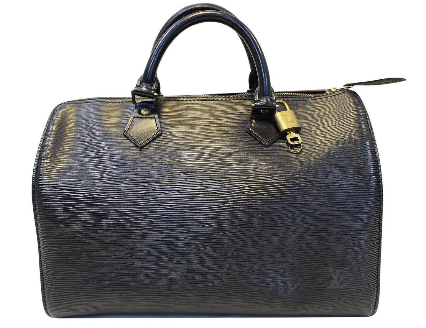 LOUIS VUITTON Speedy 30  Epi Leather Black  Satchel Bag
