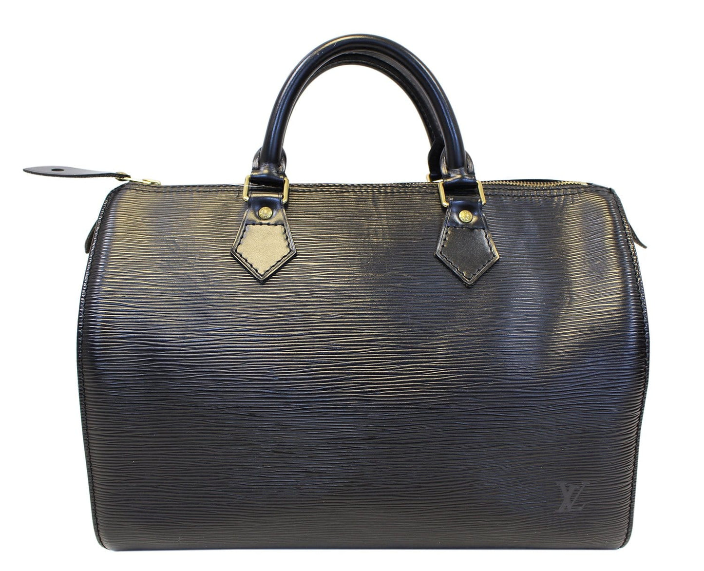 LOUIS VUITTON Speedy 30  Epi Leather Black  Satchel Bag