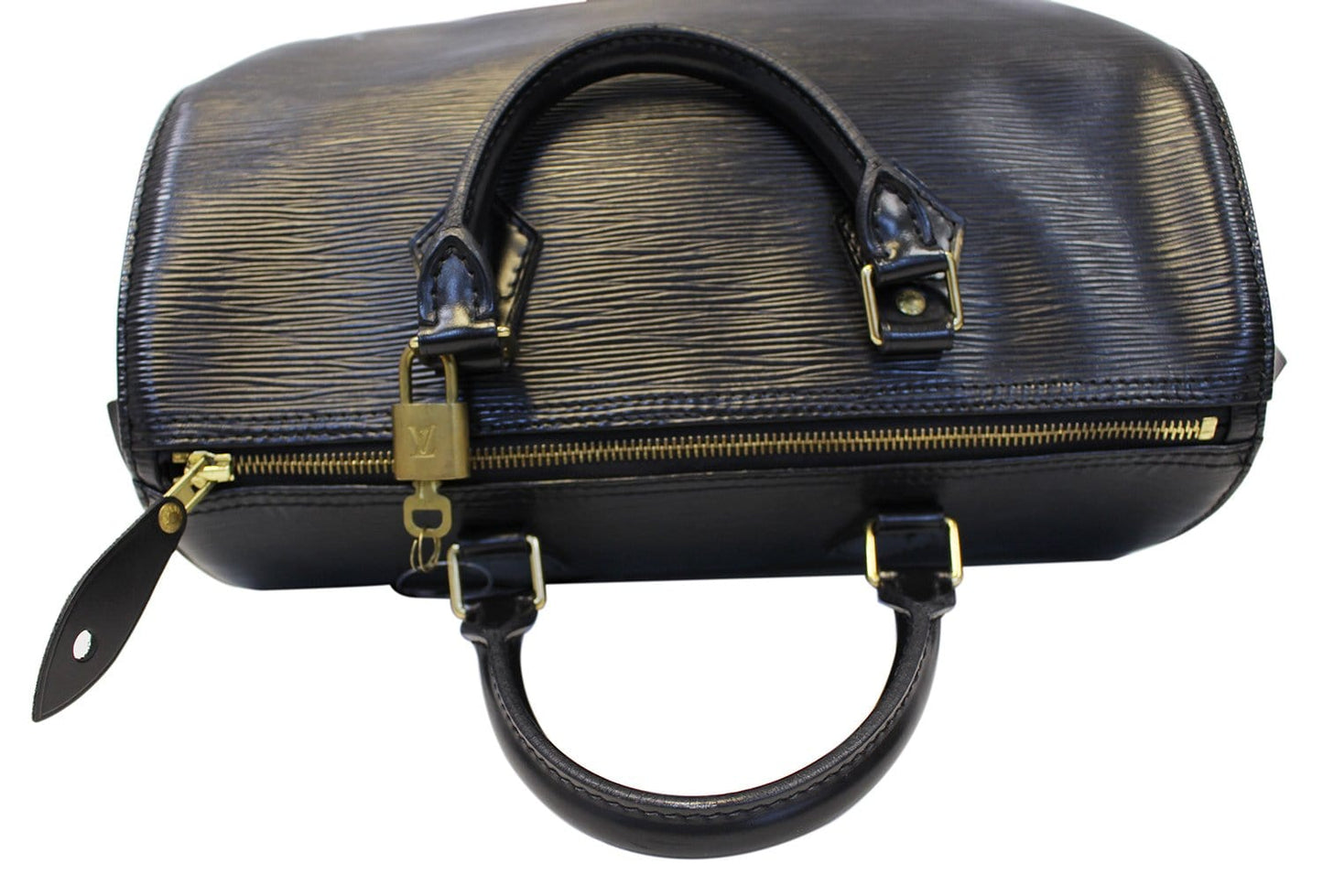 LOUIS VUITTON Speedy 30  Epi Leather Black  Satchel Bag