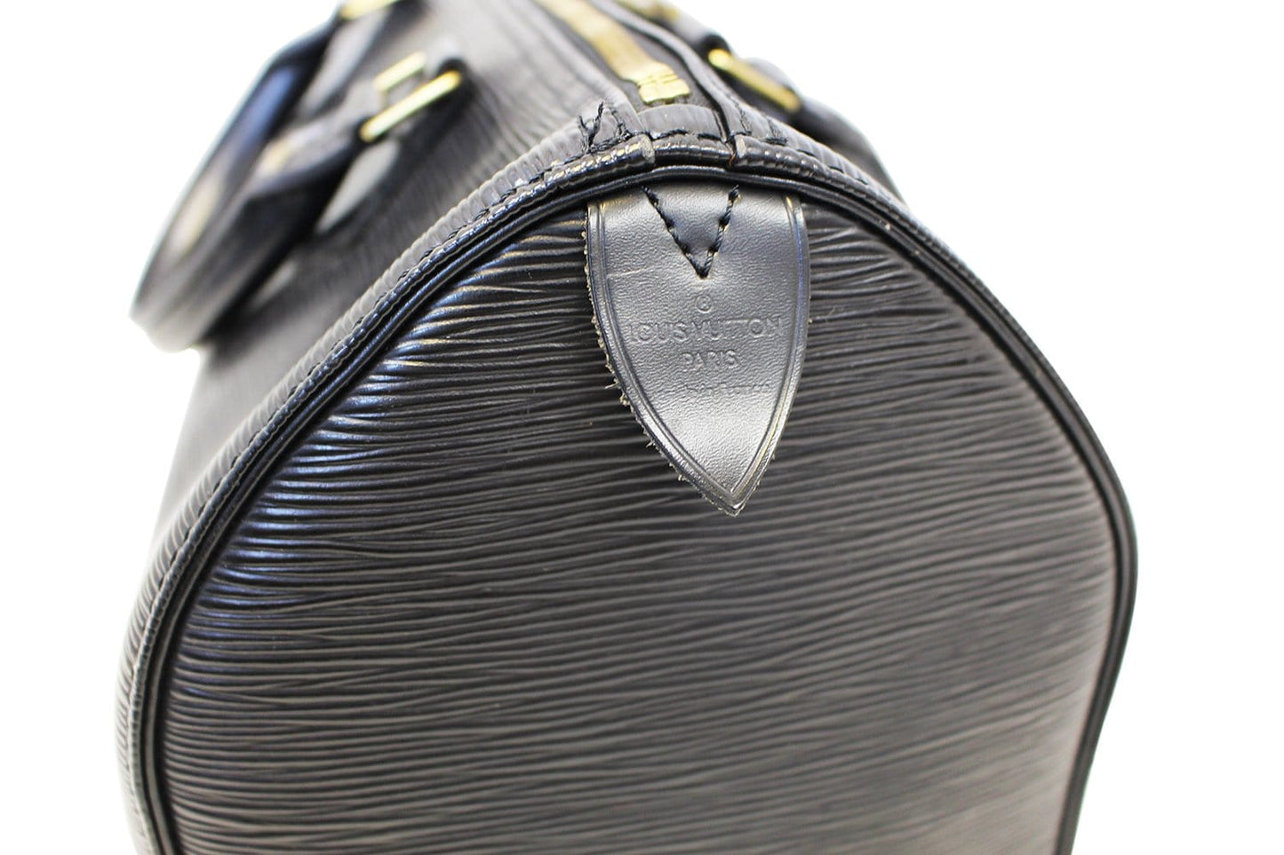 LOUIS VUITTON Speedy 30  Epi Leather Black  Satchel Bag