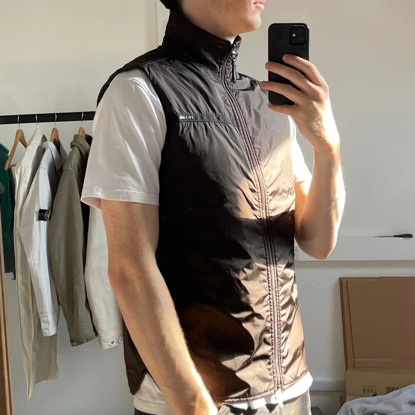 Prada Linea Rossa 2007 Dark Brown Nylon Gilet
