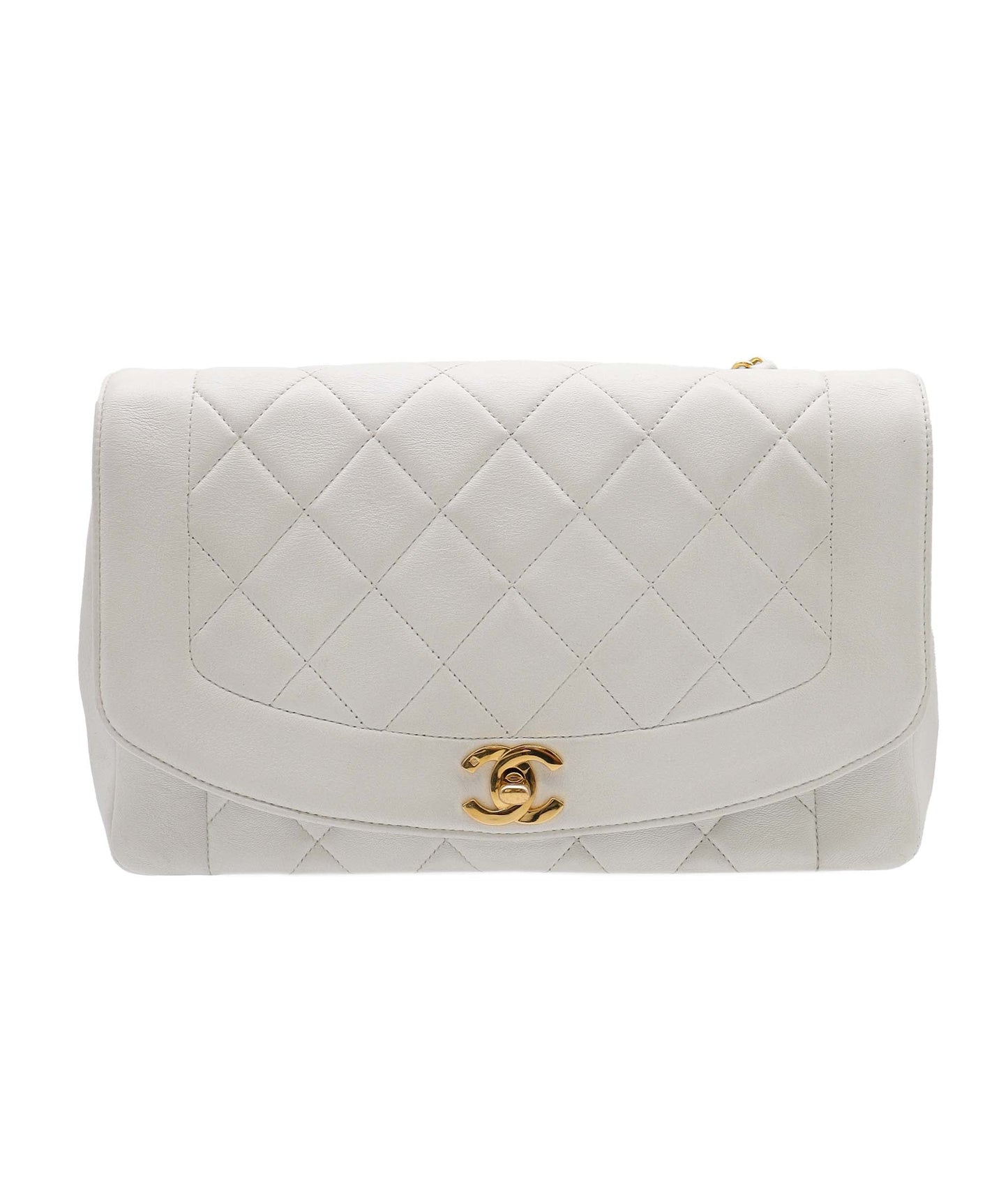 Chanel Diana Flap Bag White Lambskin C23073249 ASC5868