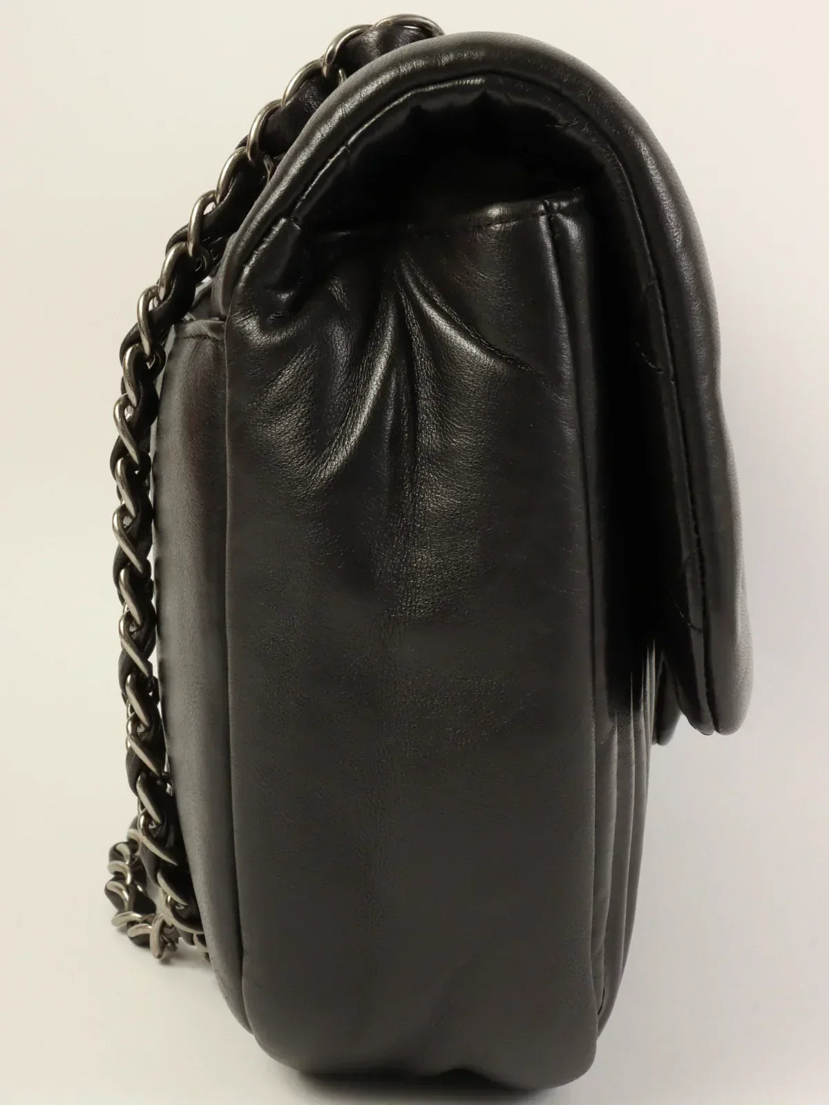 CHANEL Around 2014 Made Star Turn-Lock Chain Bag Black