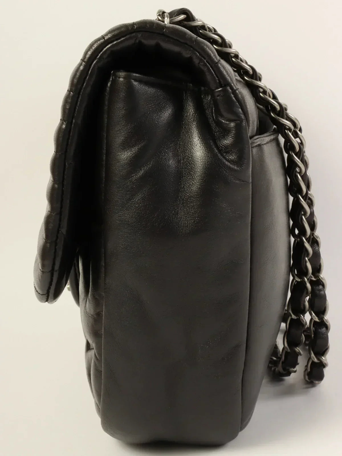 CHANEL Around 2014 Made Star Turn-Lock Chain Bag Black