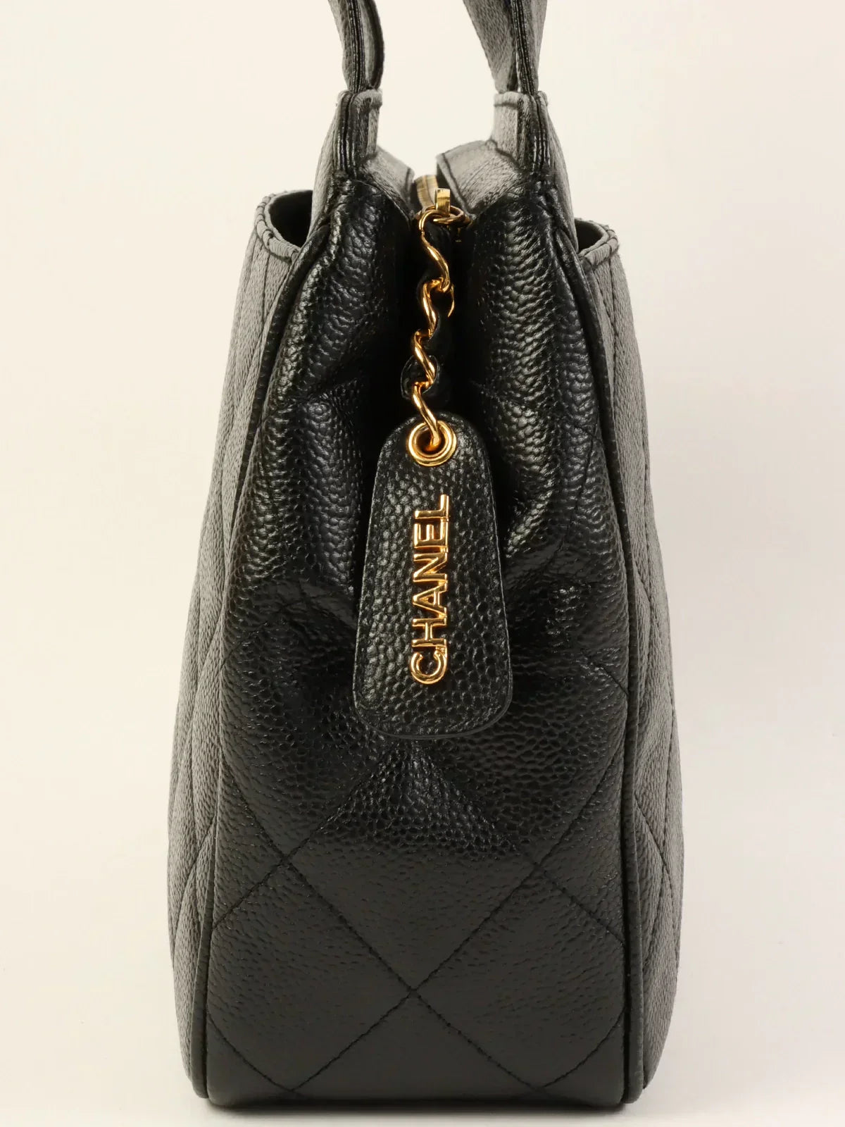CHANEL Around 1997 Made Turn-Lock Shoulder Bag Black