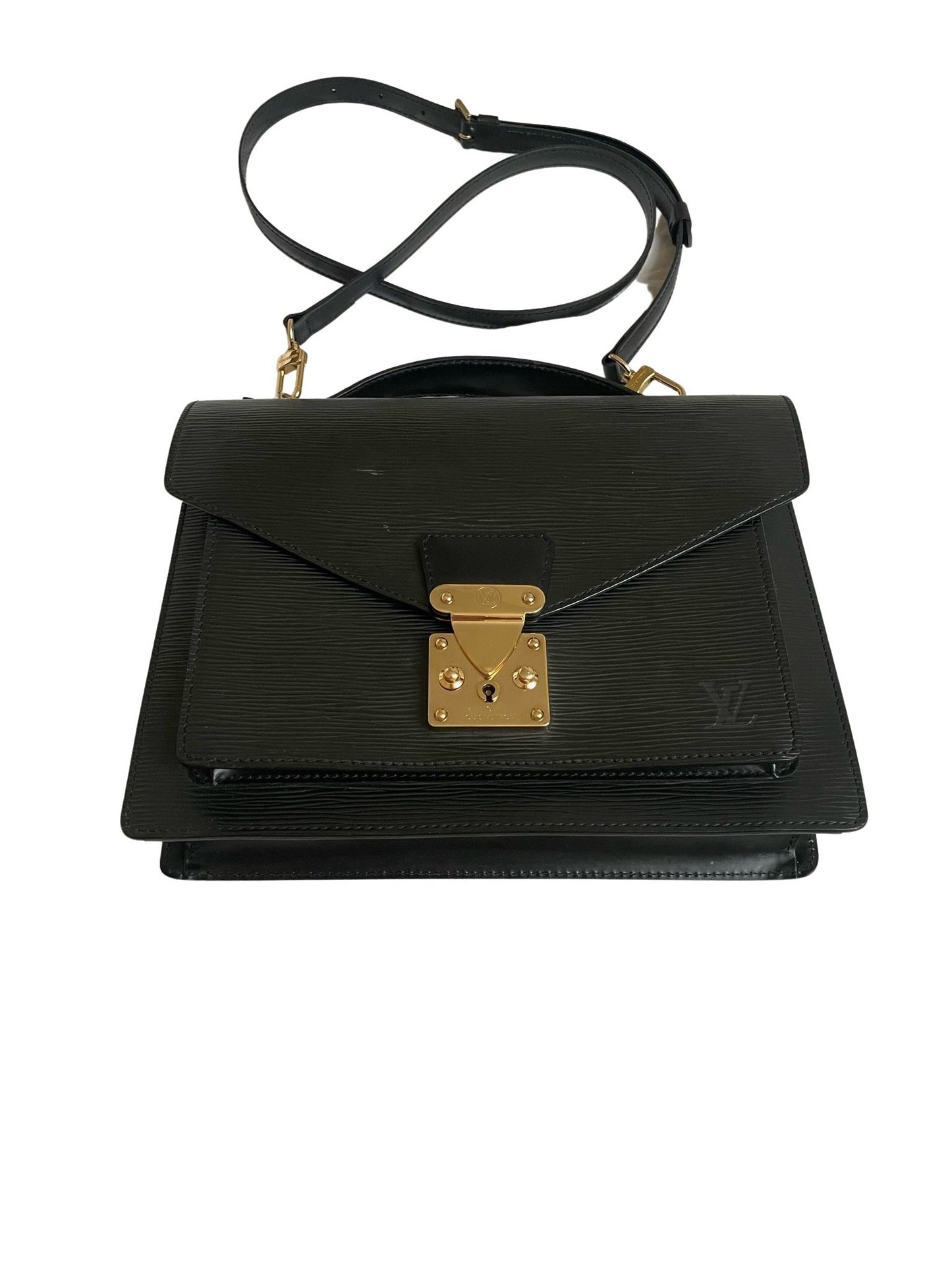 Louis Vuitton Monceau Black Epi Bag