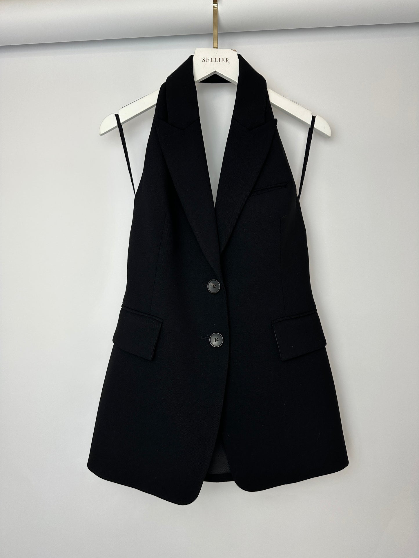 A.L.C Black Tailored Waistcoat and Wide Leg Tro r Set Top Size US 0 (UK 4) Tro rs Size US 2 (UK 6)