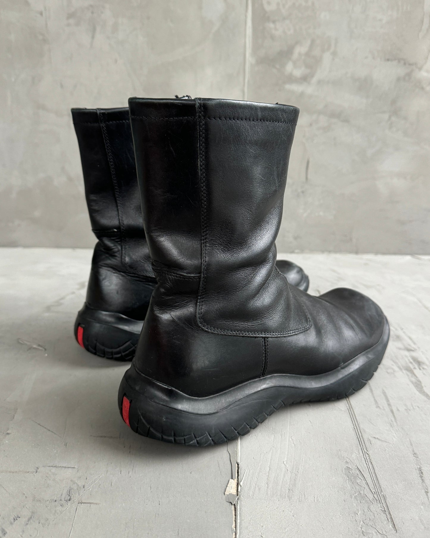 Prada FW99 Vibram Black Boots - UK 8