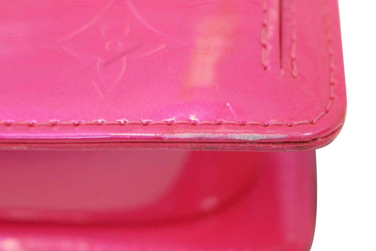LOUIS VUITTON Monogram Vernis Mott Fuchsia Pink Shoulder Bag