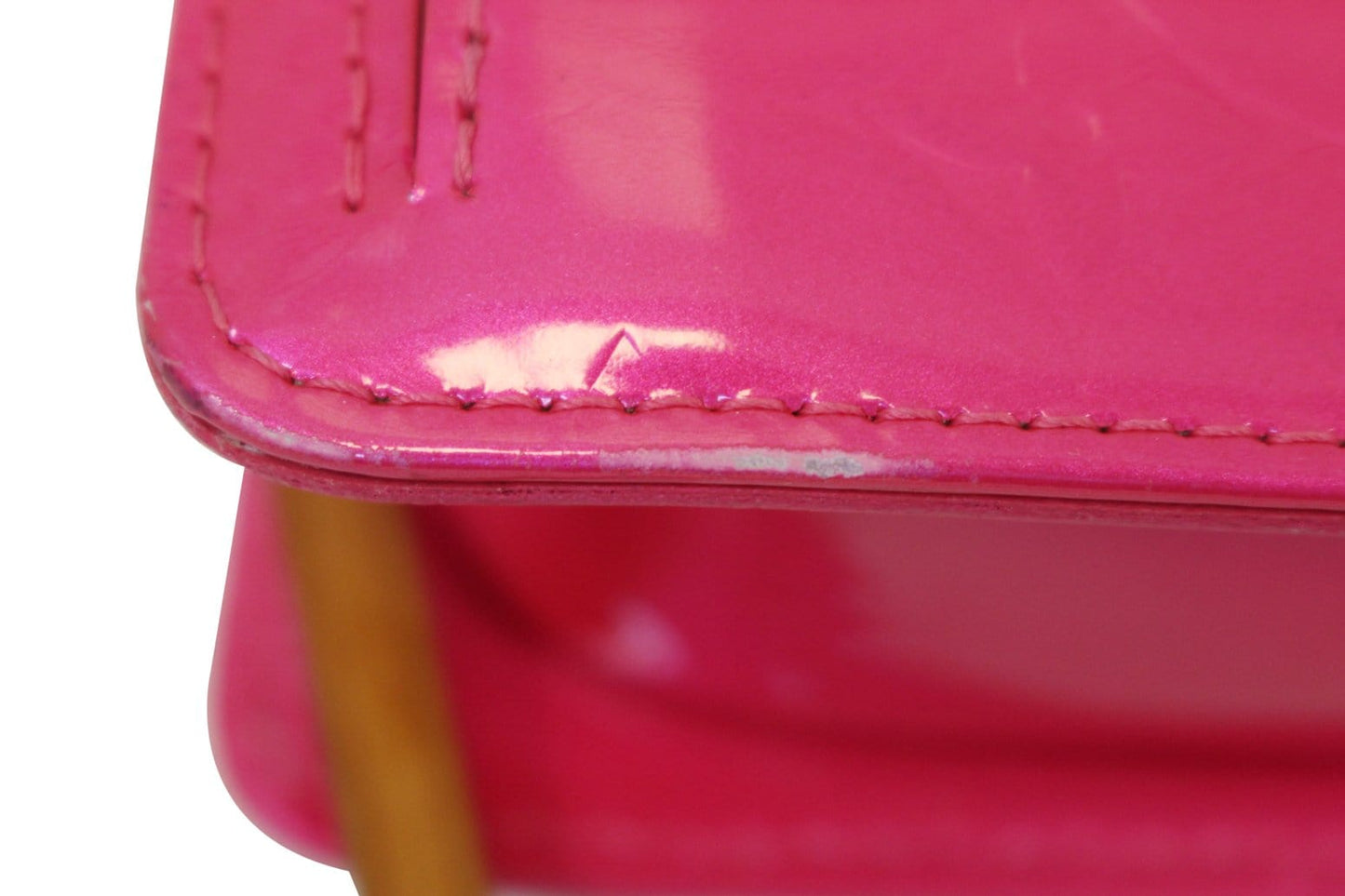 LOUIS VUITTON Monogram Vernis Mott Fuchsia Pink Shoulder Bag