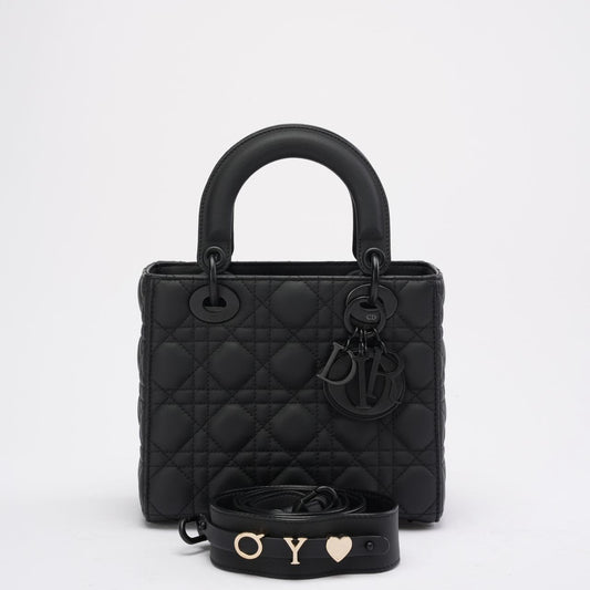 Christian Dior Lady Dior Small Matte Black Tonal Bag 2021