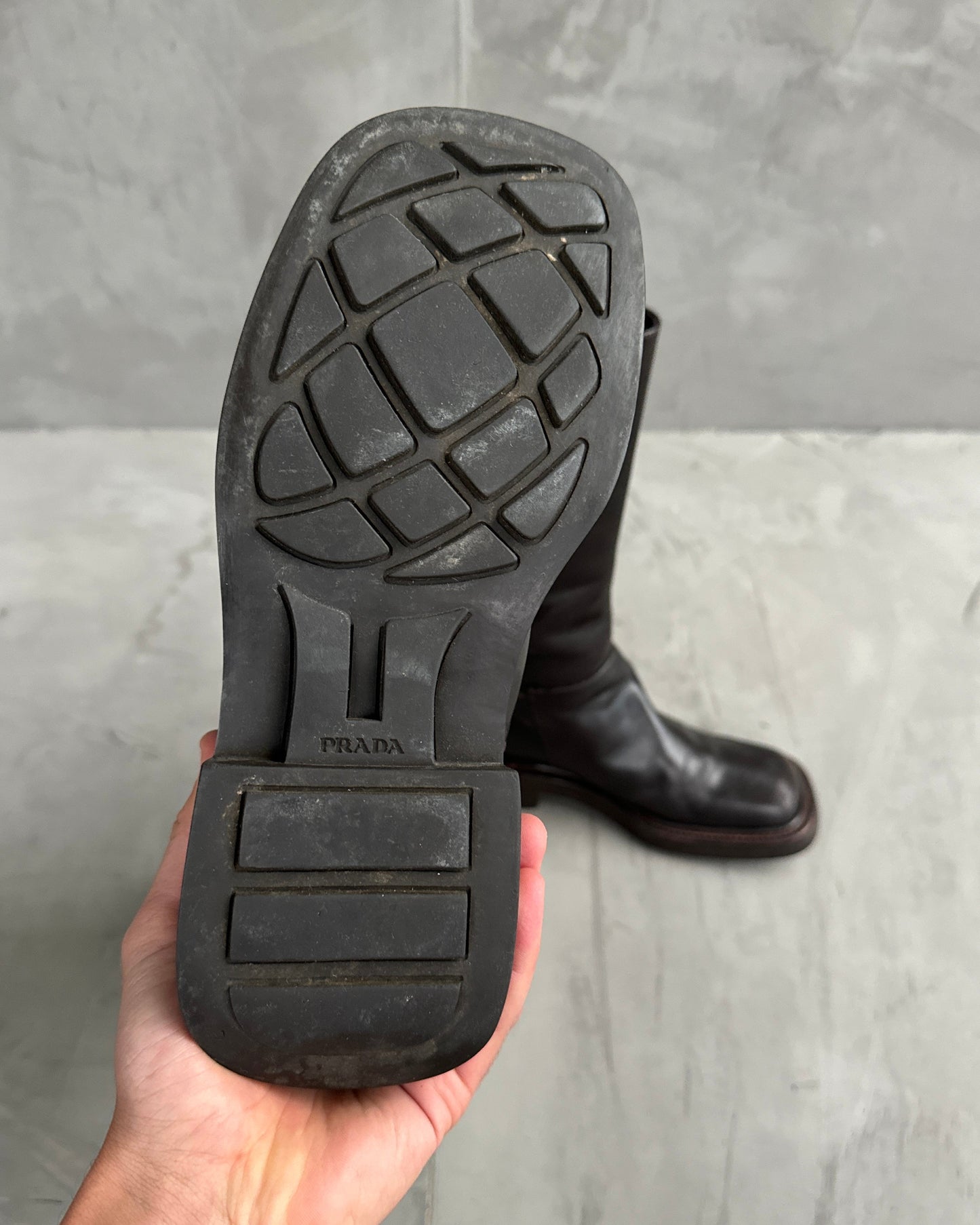 Prada FW 1999 Square Toe Leather Boots - EU 36.5