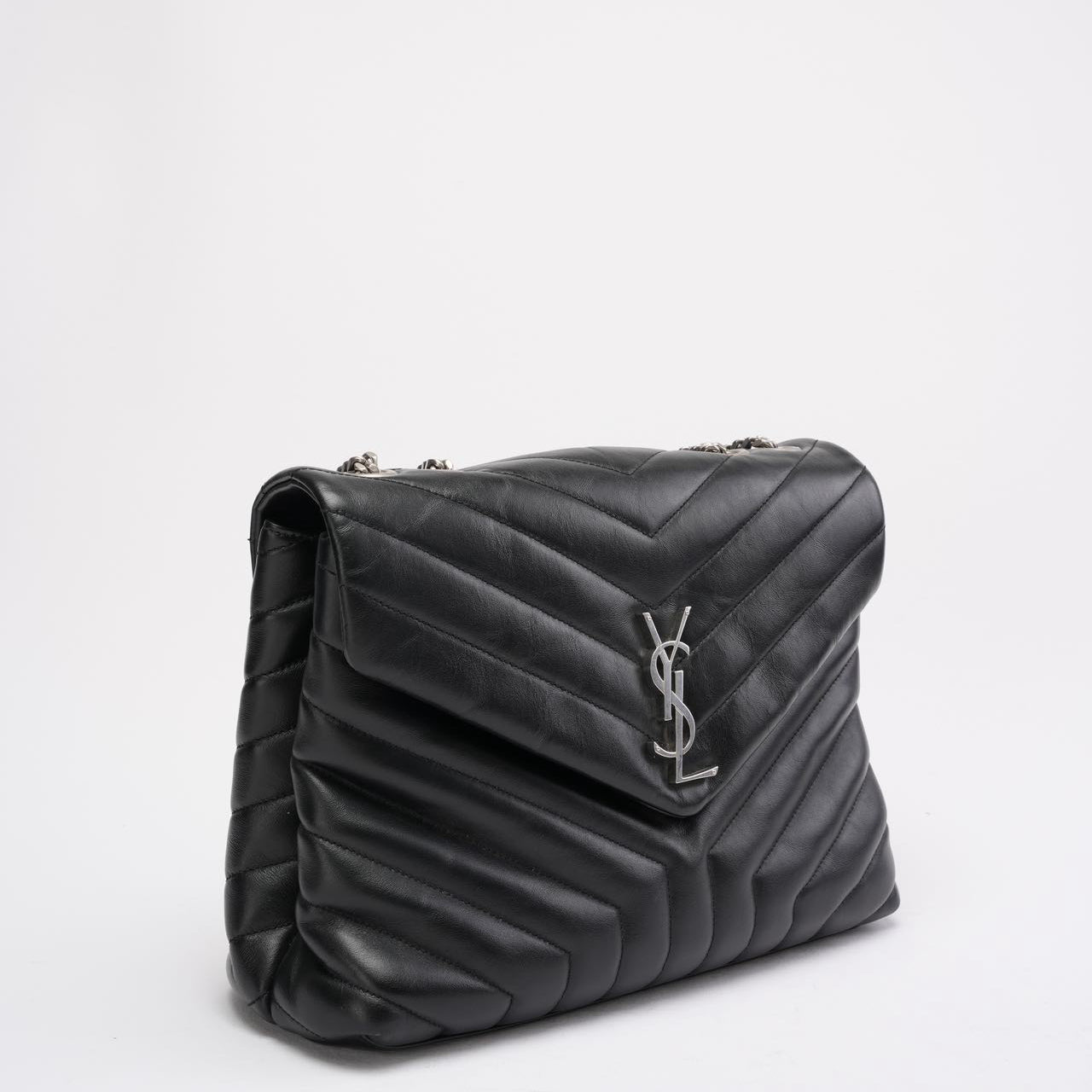 Saint Laurent Black Loulou Medium Shoulder Bag 2021