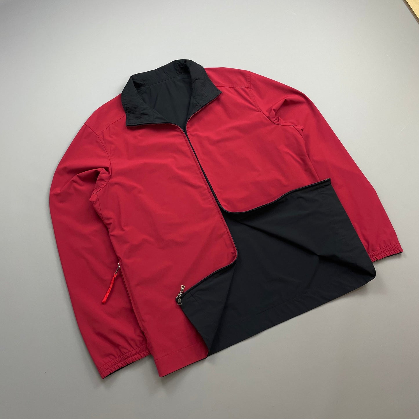 Prada Sport Navy & Red 00s Reversible Nylon Track Windbreaker Jacket
