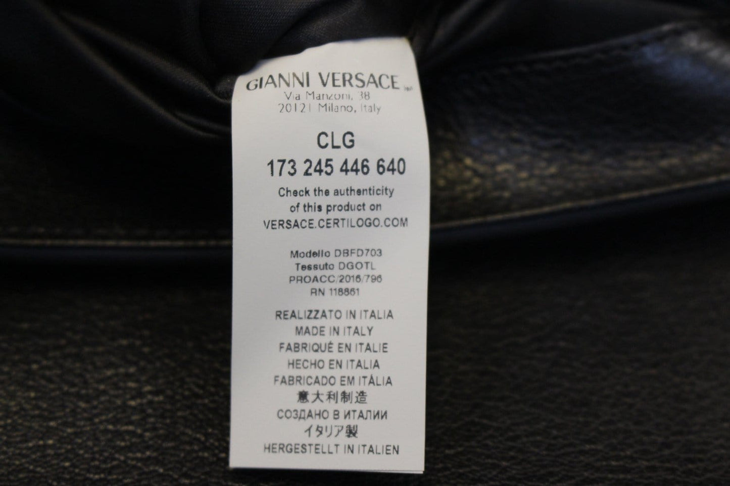 Versace Black Leather Medallion Shoulder Crossbody Bag