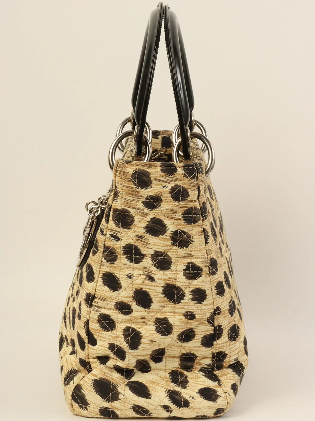 DIOR Leopard Ledy  Cannage Stitch 2Way Bag M Brown/Black