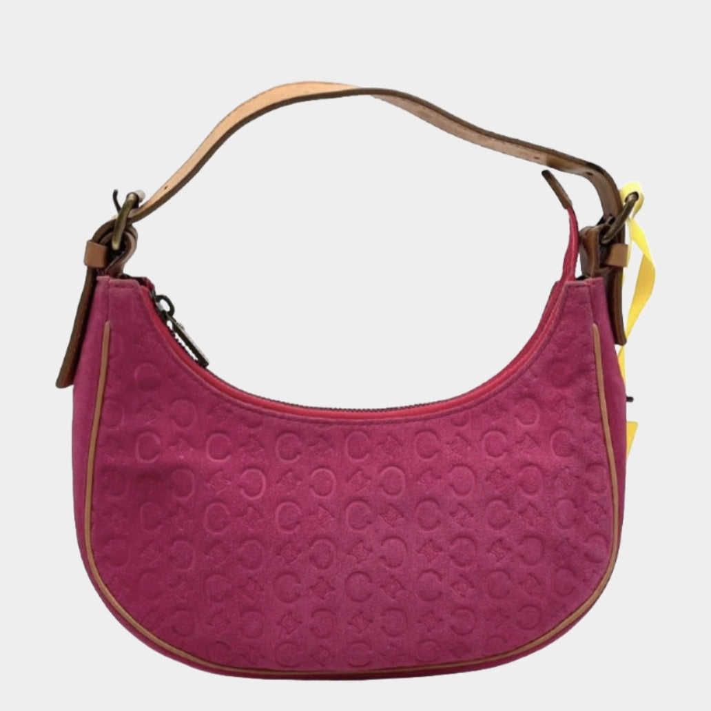 Celine Ava Hobo Pink Fuschia Suede Leather   Shoulder Bag