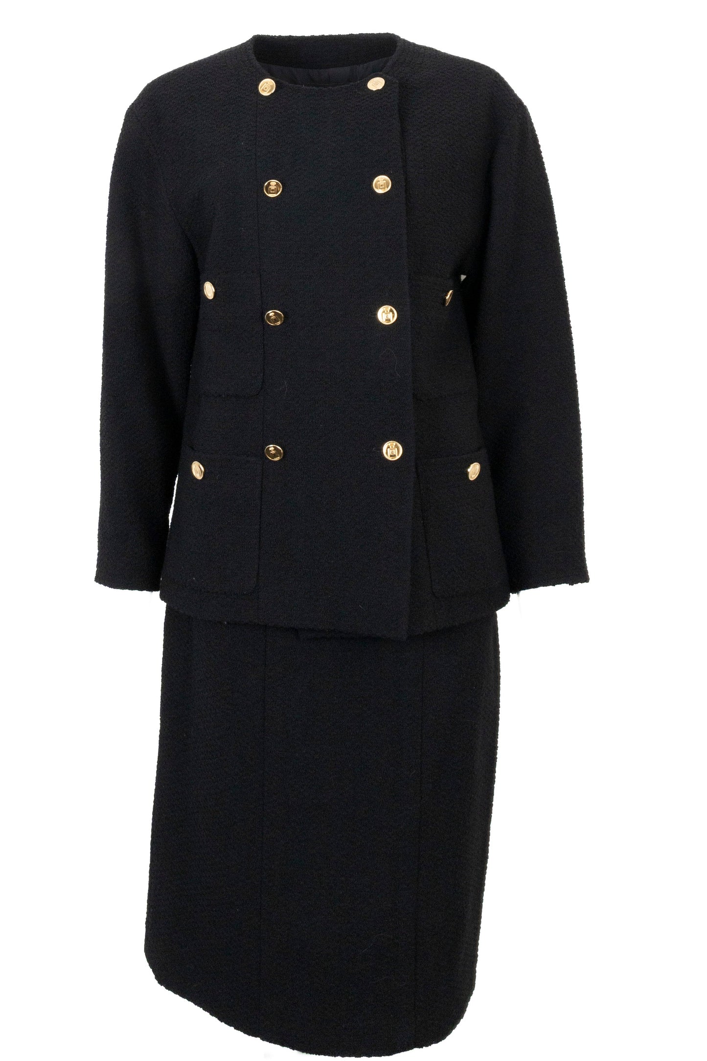 CHANEL No.5 Parfum Button Two Piece Tweed Black
