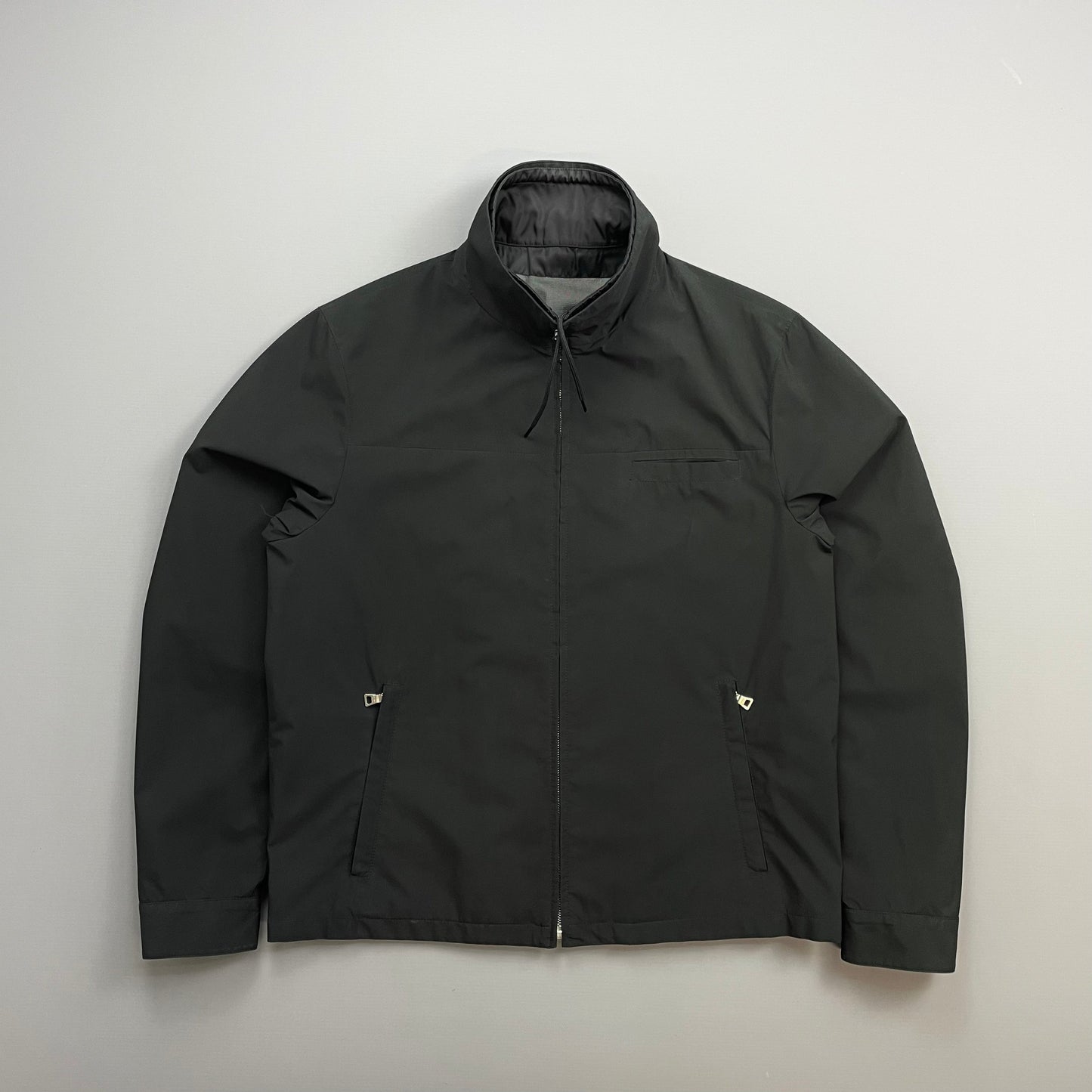 Prada Sport Black 2009 Windstopper Dual Nylon Layer Harrington Jacket