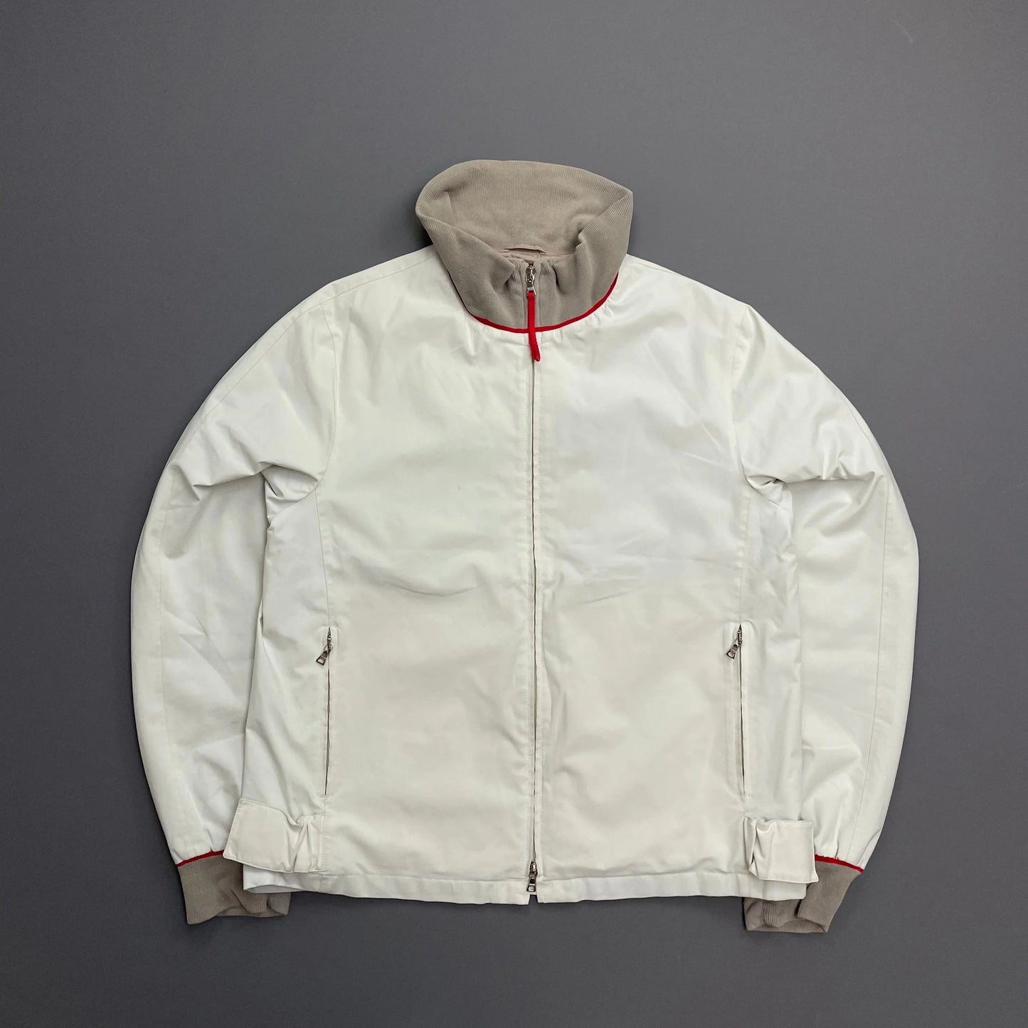 Prada Sport White & Grey 00s Goretex Harrington Jacket