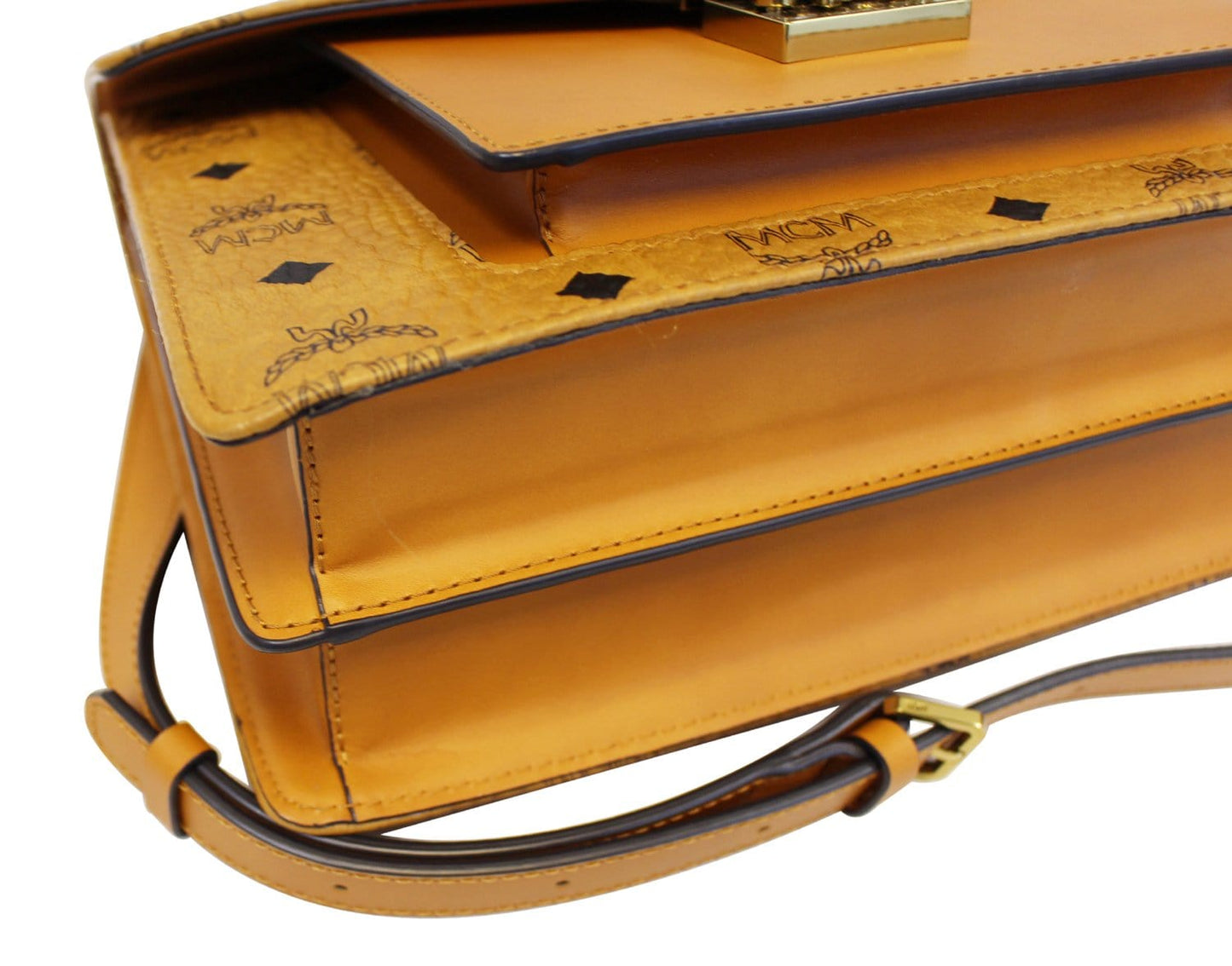 MCM Brown Canvas Classic Satchel Bag