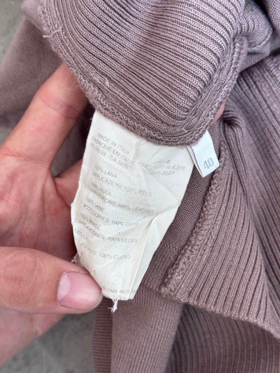 Prada Mauve Knit Zipper